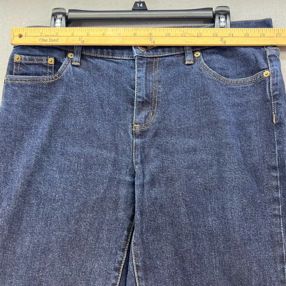 LRL Lauren Jeans Co Women's Size 10 Dark Blue Classic Straight Preppy Normcore - Picture 2 of 13